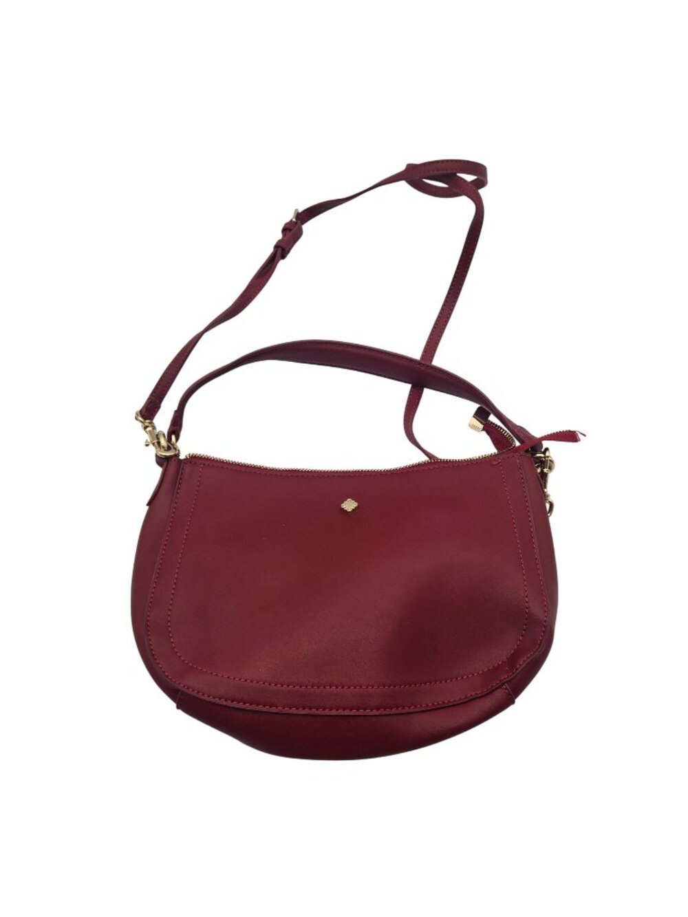 Crown & Ivy Red Crossbody Bag With Gold-Tone Accents & Zipper Closure 12x8in